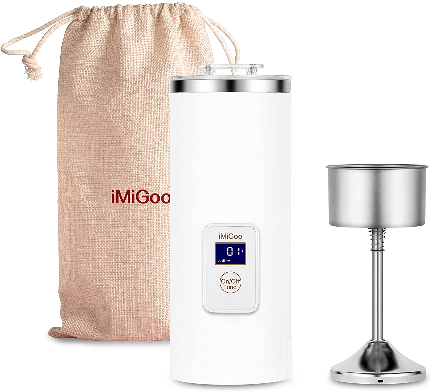Portable Electric Coffee Maker Single Serve 8 Ounces (AC 110-120 Volts, white)