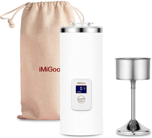 Portable Electric Coffee Maker Single Serve 8 Ounces (AC 110-120 Volts, white)