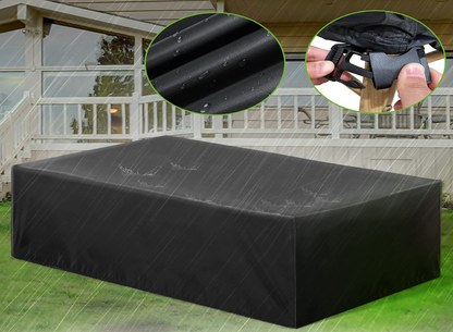 ESSORT Outdoor Furniture Cover Waterproof Patio Table Covers, 4-6 Seats Heavy Duty Windproof Square Garden Table Sofa Cover, UV-Resistan (83.5''x48.4''x29'')