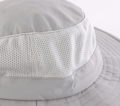 Outdoor UPF50+ Mesh Sun Hat Wide Brim Fishing Hat with Neck Flap