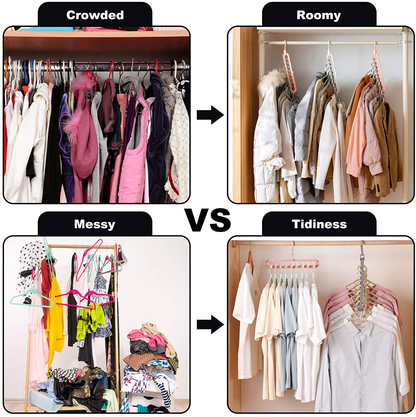 Closet Organizers and Storage, Pack of 6 Multifunctional Closet Organizer Magic Space Saving Hangers with 9 Holes Closet Storage Organization for Wardrobe Heavy Clothes,Shirts,Pants,Dresses,Coats