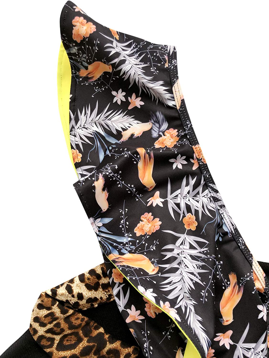 SheIn Women's Floral Plunge Neck One Piece Swimwear Ruffle Monokini Bathing Suit