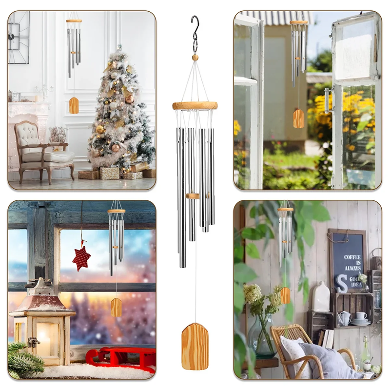 Wind Chimes Bells -  6 Metal Tubes