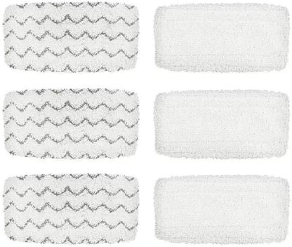BettaWell Steam Mop Refill Pads Compatible with Bissell 1252 1606670 1543 1652 1132M 1530 11326 Symphony Hard Floor Vacuum Steam Cleaner Series (Pack of 6)