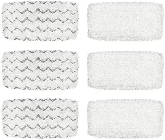 BettaWell Steam Mop Refill Pads Compatible with Bissell 1252 1606670 1543 1652 1132M 1530 11326 Symphony Hard Floor Vacuum Steam Cleaner Series (Pack of 6)