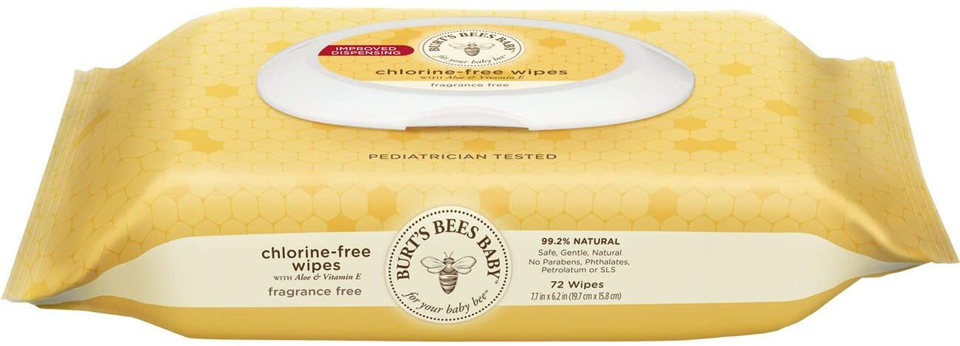 Burt's Bees Baby Chlorine-Free Wipes, 72 Count (Pack of 1) - Packaging May Vary