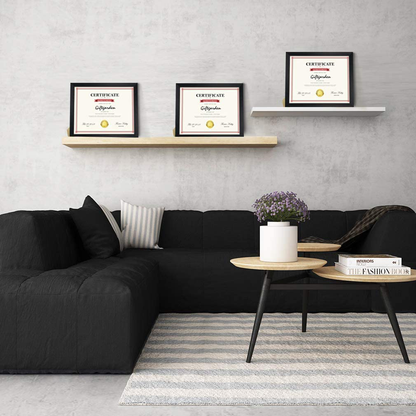 Giftgarden 7 Pack 8.5x11 Picture Frame Black, Award Certificate Diploma Document Bulk 8.5 x 11 Frames for Wall or Tabletop Display