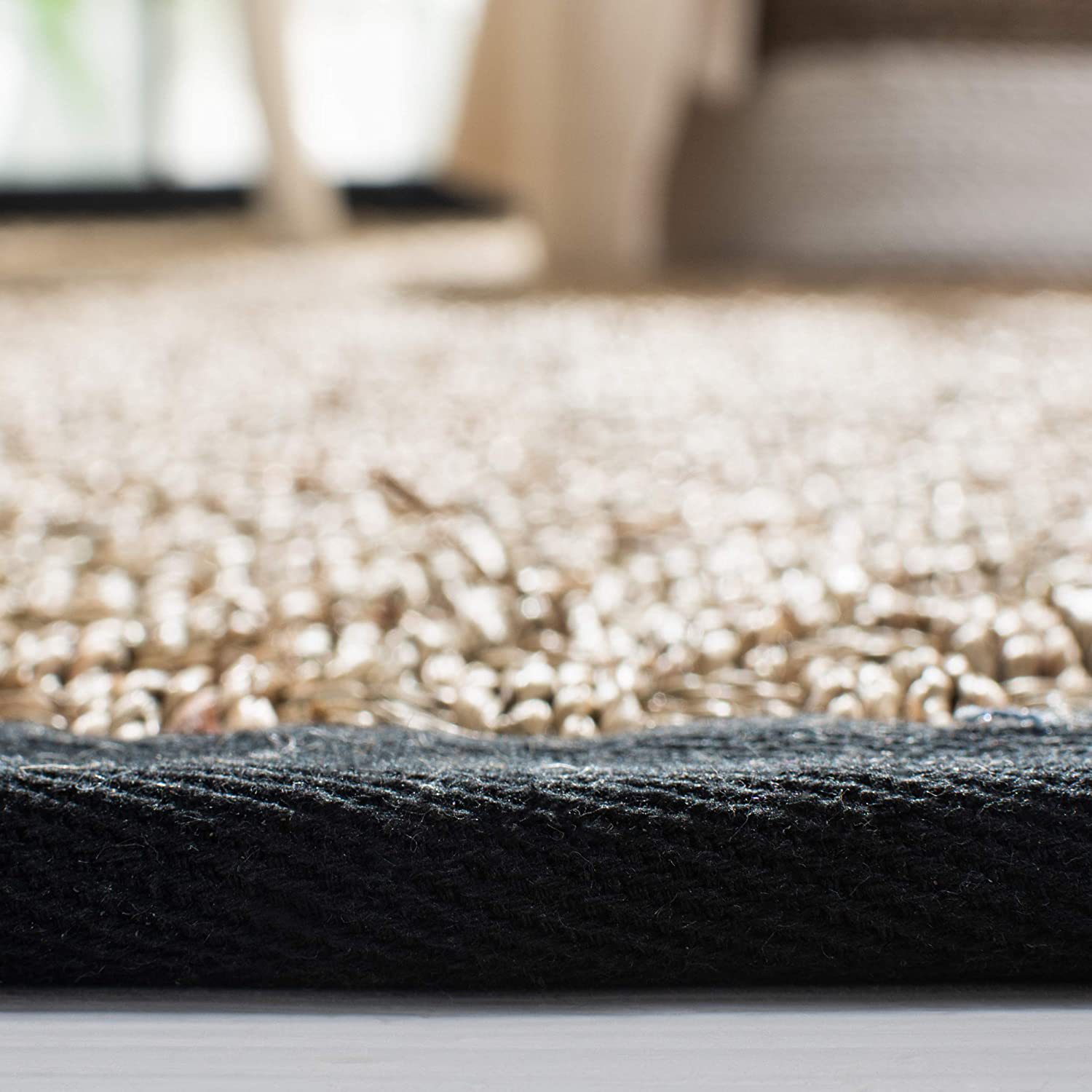 Safavieh Natural Fiber Collection NF114G Border Basketweave Seagrass Runner, 2'6" x 12' , Olive