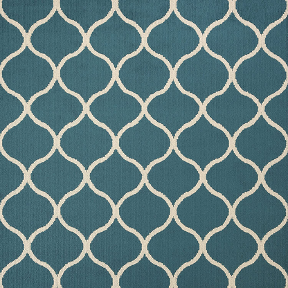 Maples Rugs Rebecca Contemporary Runner Rug Non Slip Hallway Entry Carpet [Made in USA], 1'9" x 5', Teal/Sand