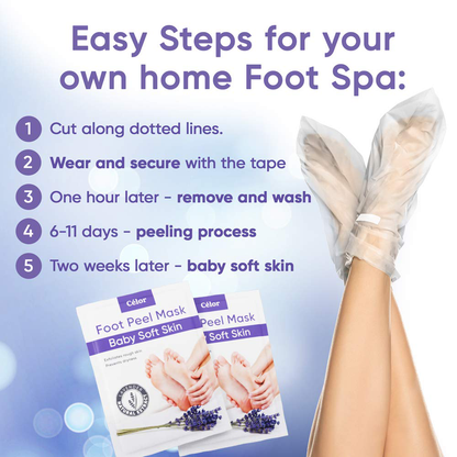 Foot Peel Mask (5 Pairs) - Foot Mask for Baby Feet and Remove Dead Skin - Baby Foot Peel Mask with Lavender and Aloe Vera Gel for Men and Women Feet Peeling Mask