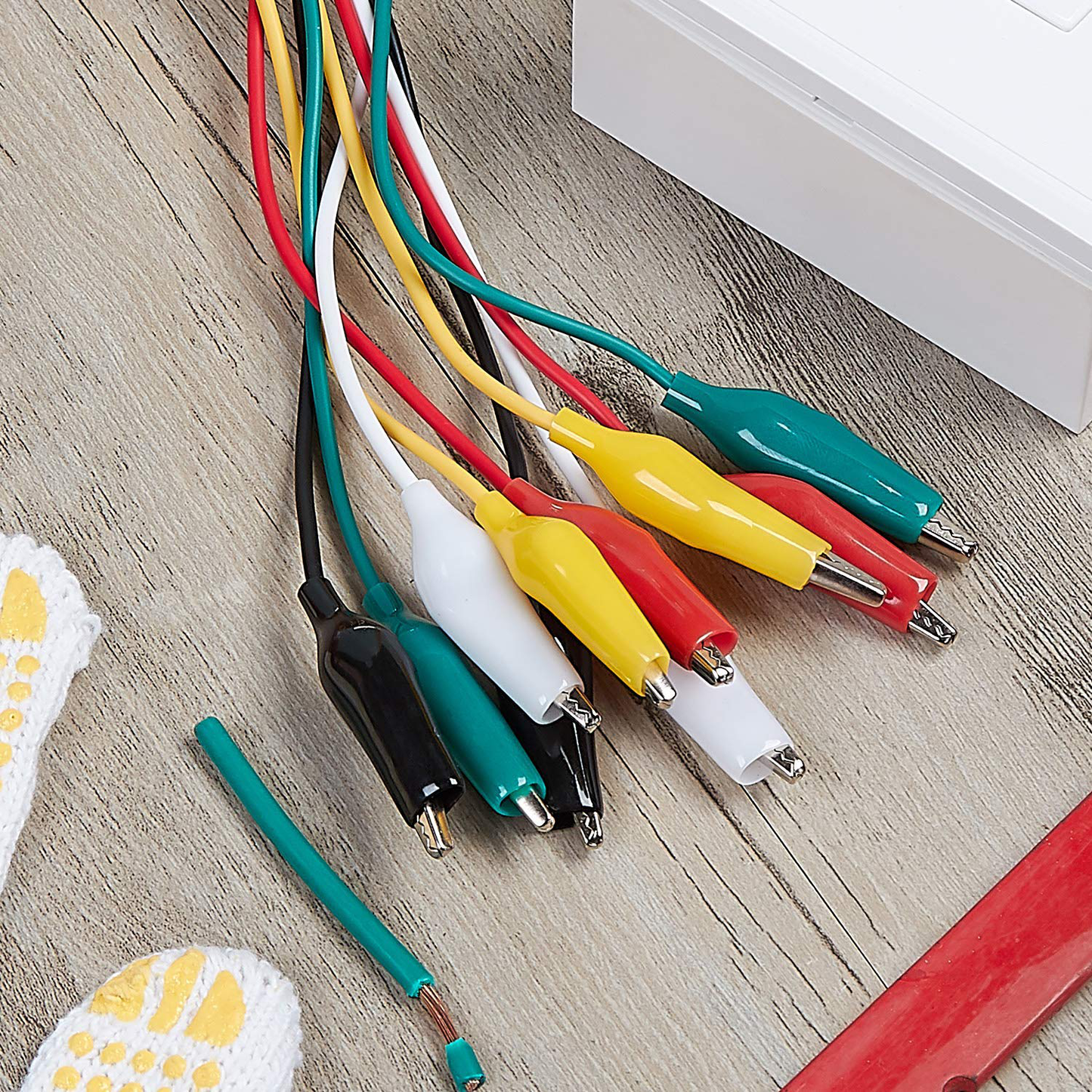 WGGE WG-026 10 Pieces and 5 Colors Test Lead Set & Alligator Clips,20.5 inches (2 Pack)