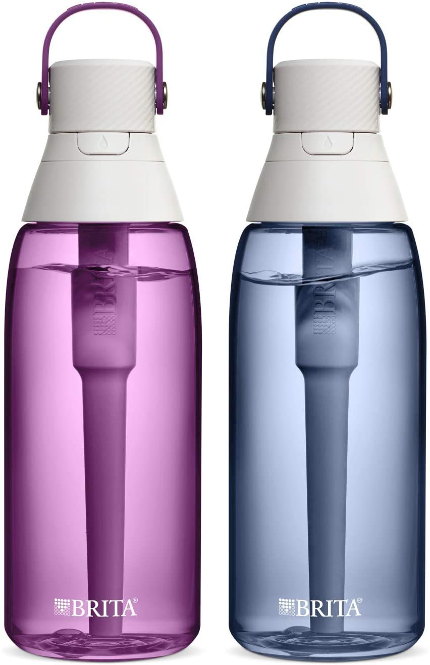 Brita Water Bottle with Filter - 36 Ounce Premium Filtered Water Bottle, BPA Free - Orchid