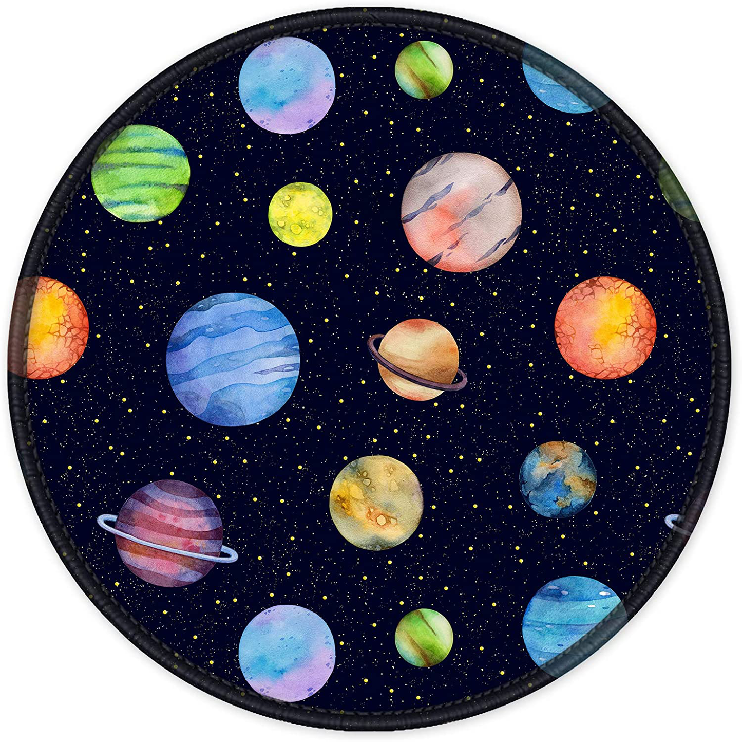 ITNRSIIET Mouse Pad, Colorful Geometric Pattern Design Round Mousepad. Customized Gaming Mousepads for Laptop and Computer. Cute Design Desk Accessories. Non-Slip, Stitched Edges, Waterproof