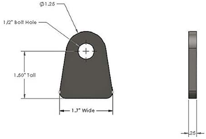 1.5" Flat Bottom shock tab, Pair (2)