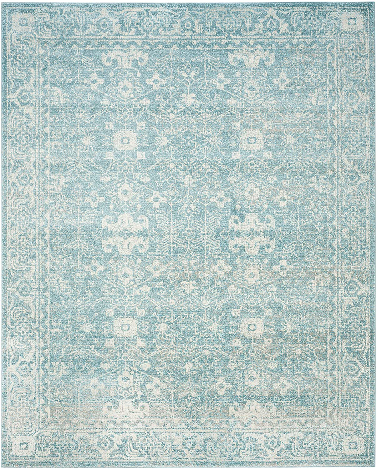 Safavieh Evoke Collection EVK270D Shabby Chic Distressed Non-Shedding Stain Resistant Living Room Bedroom Accent Rug, 2'2" x 4', Light Blue / Ivory