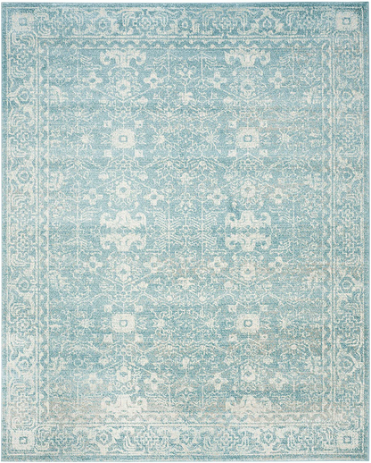 Safavieh Evoke Collection EVK270D Shabby Chic Distressed Non-Shedding Stain Resistant Living Room Bedroom Accent Rug, 2'2" x 4', Light Blue / Ivory
