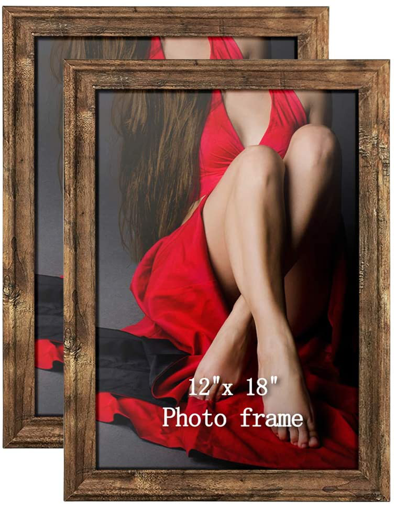 Calenzana 11x17 Poster Picture Frames Rustic Distressed Photo Frame 11 x 17 Set, Wall Hanging, 2 Pack, Brown