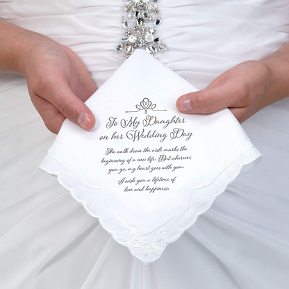 Lillian Rose Daughter Verse Wedding Gift Keepsake Hankie, 6.5", Multi-Colour