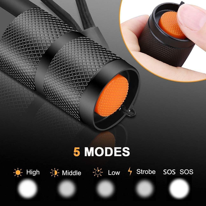 3 Pack Super Bright Flashlights High Lumens LED Flashlight with Zoomable Beam - 5 Modes
