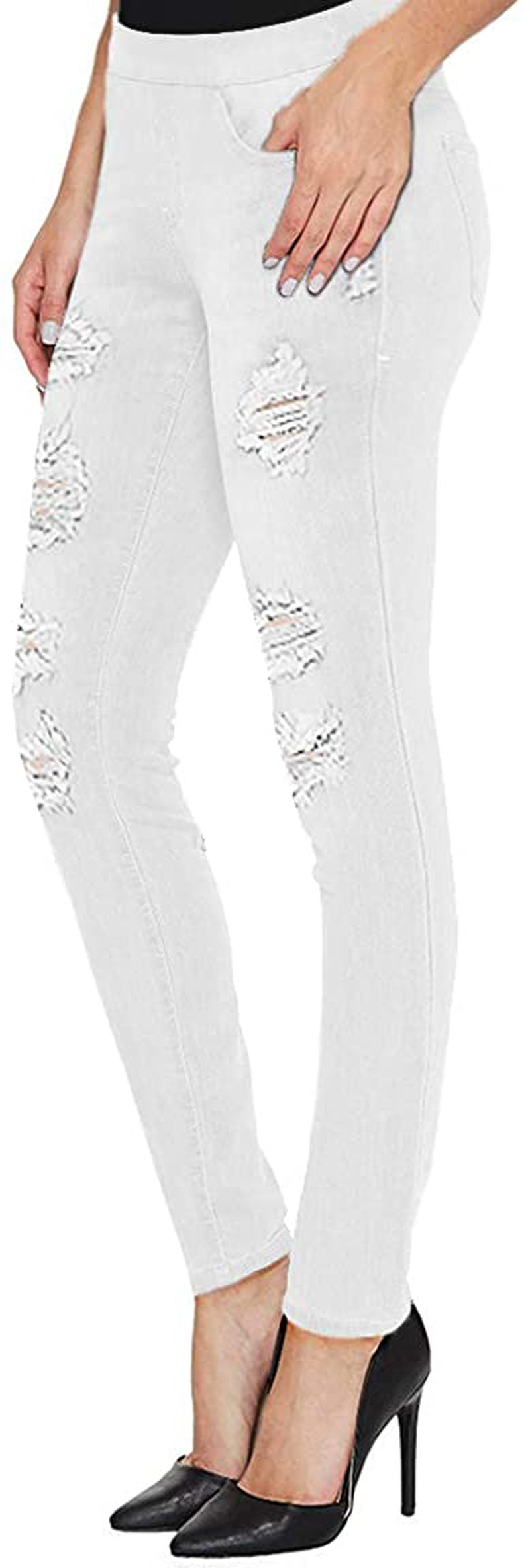 H&C Women Super Stretch Skinny Pull on Pant with Petite Regular and Long Inseam