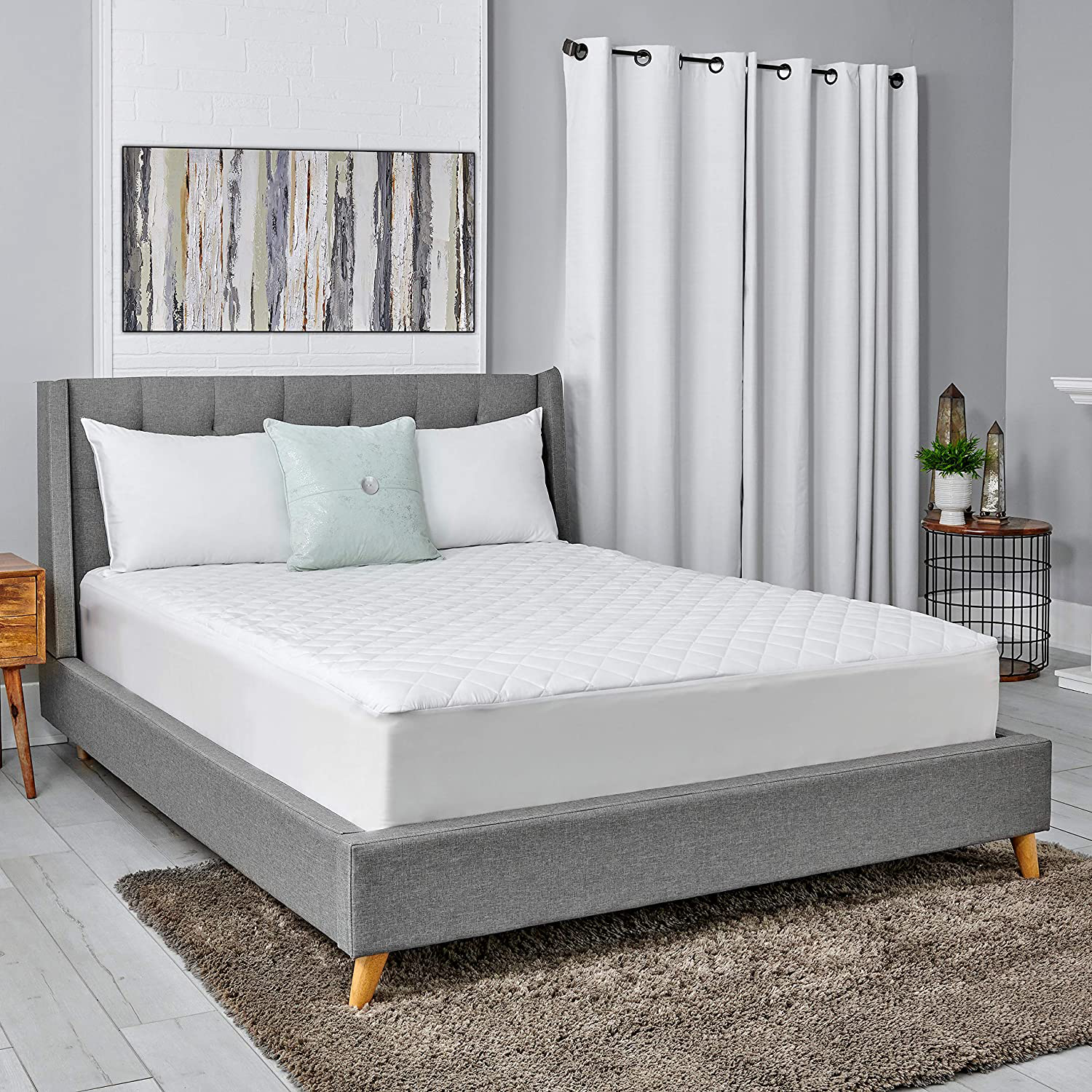 Sealy Luxury 100% Cotton Fitted Mattress Pad, Full, White