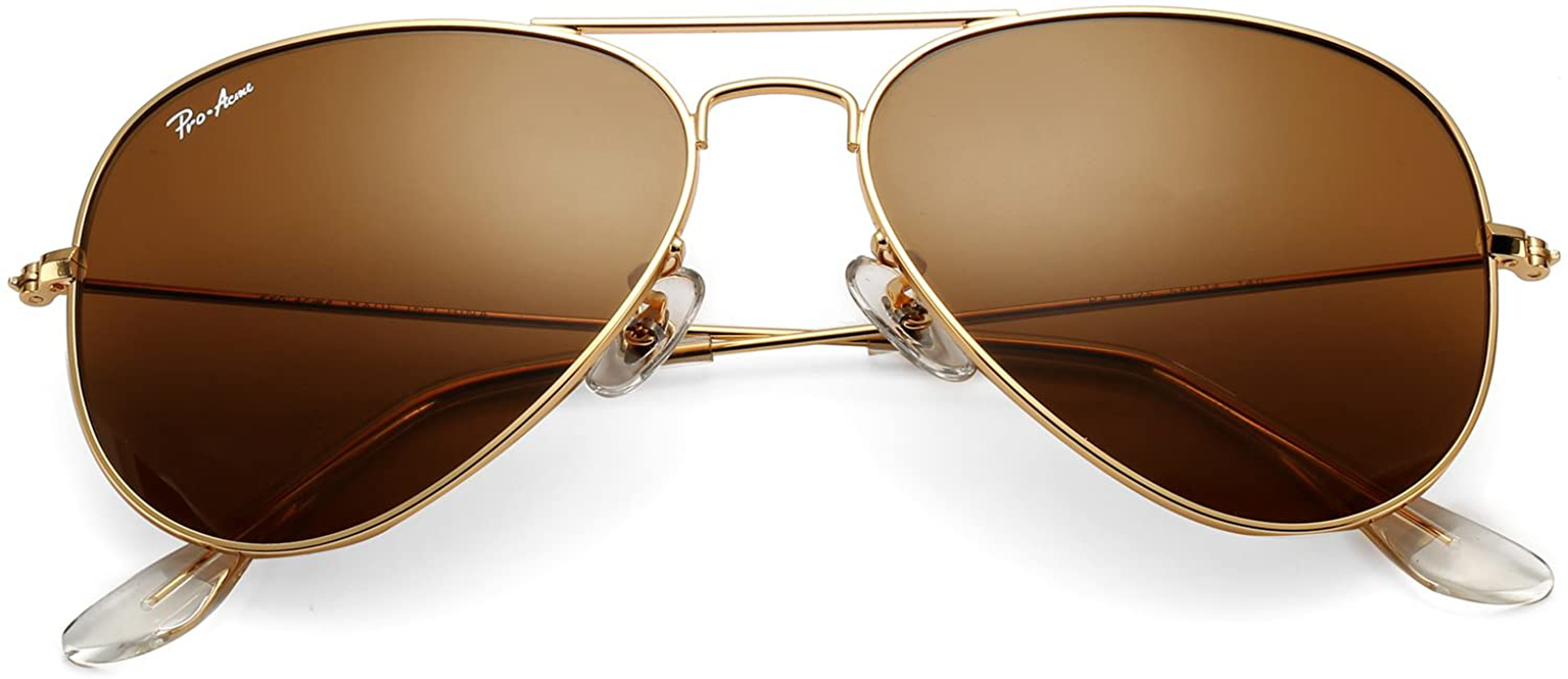 Pro Acme Classic Aviator Sunglasses for Men Women 100% Real Glass Lens