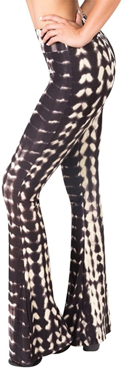 SATINA High Waisted Flare Palazzo Wide Leg Pants | Printed & Solid | Reg & Plus