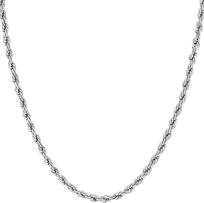 2mm Rope Chain Necklace 24k Real Gold Plated for Women and Men