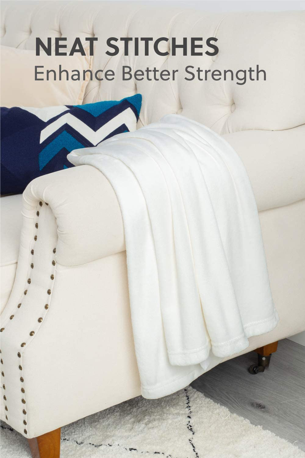 Bedsure Fleece Baby Blanket Unisex for Boys, Girls, Kids, Toddler, Infant, Newborn, 30x40 inches, White - Fuzzy Warm Cozy Soft Blanket, Plush Microfiber Blankets for Crib Stroller Nap