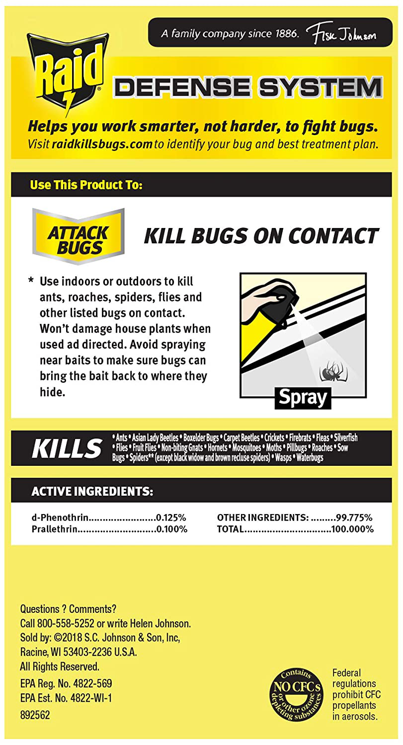 Raid Multi Insect Killer, Kills Ants, Spiders, Roaches and Flies, For Indoor and Outdoor use, Orange Breeze, 15 Oz