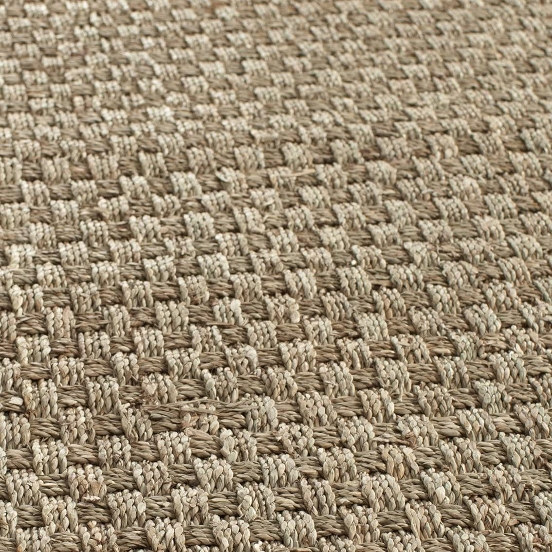 Safavieh Natural Fiber Collection NF114G Border Basketweave Seagrass Runner, 2'6" x 12' , Olive