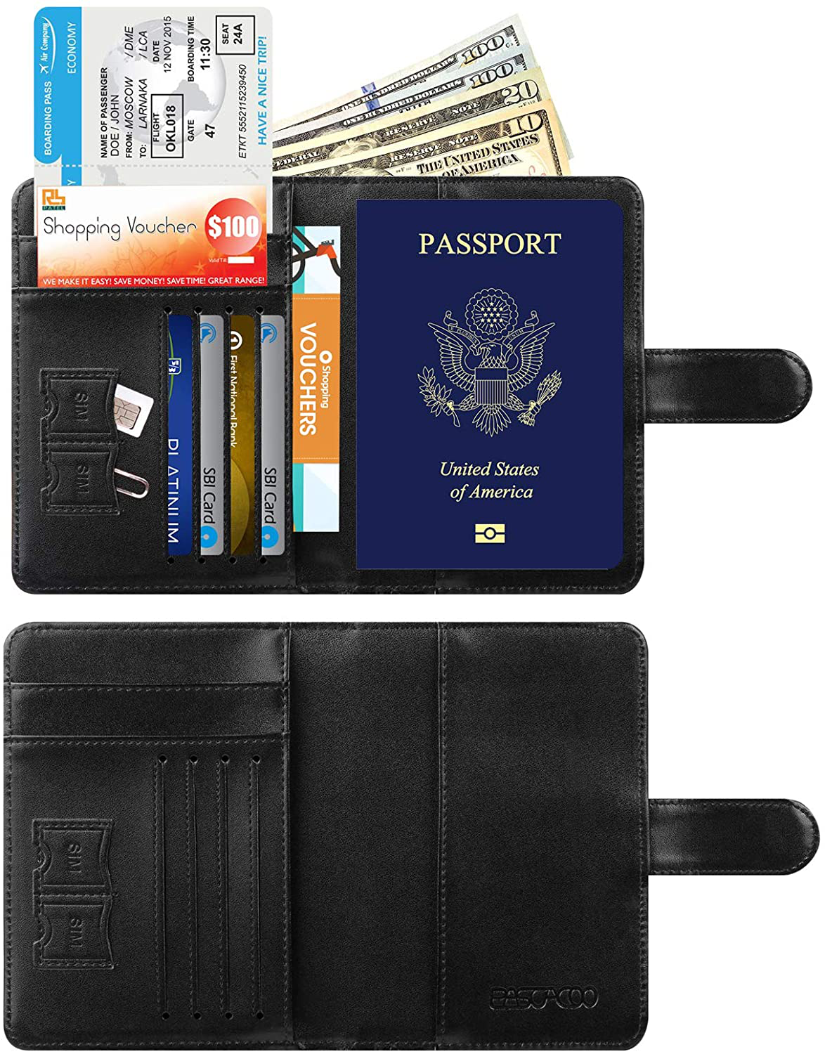 Passport Holder Cover Wallet RFID Blocking Leather Card Case Travel Accessories for Women Men