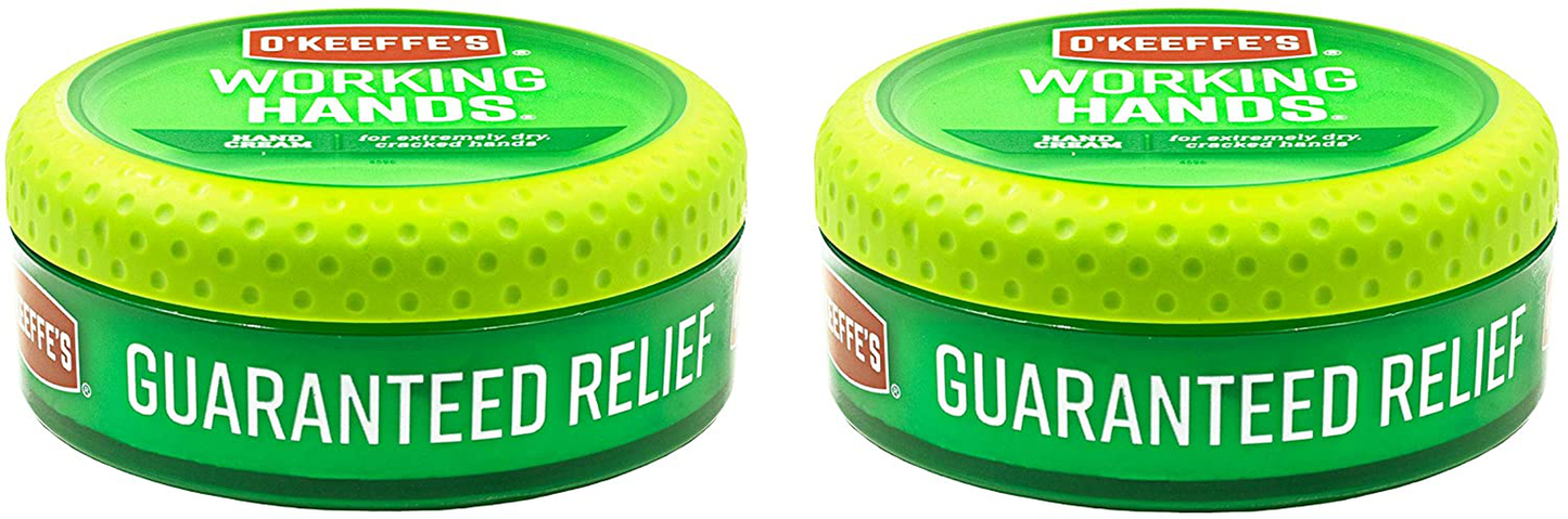 O'Keeffe's Working Hands Hand Cream, 3.4 ounce Jar, (Pack of 2)