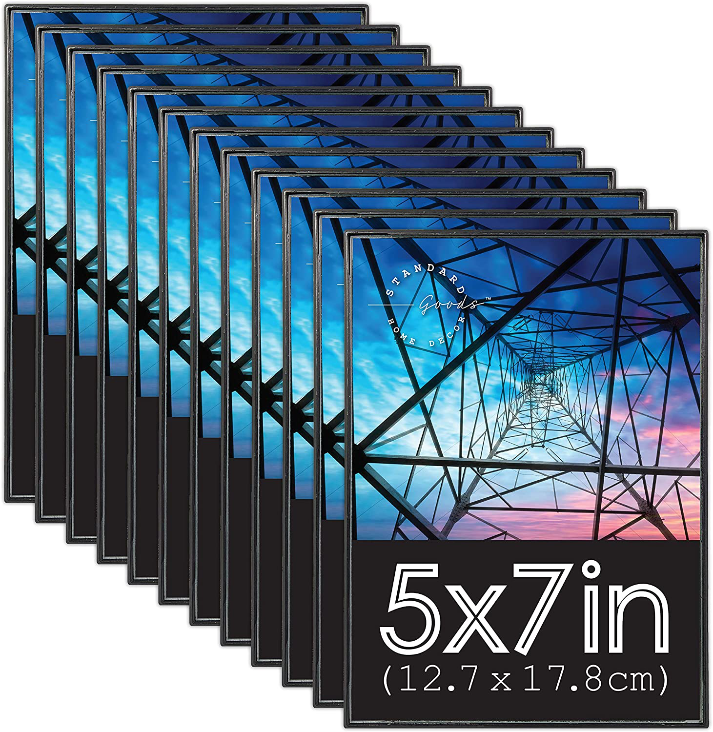 Standard Goods Home Décor 4x6 inch front loading picture frame, 12-pack of Black for wall or table, horizontal or vertical display