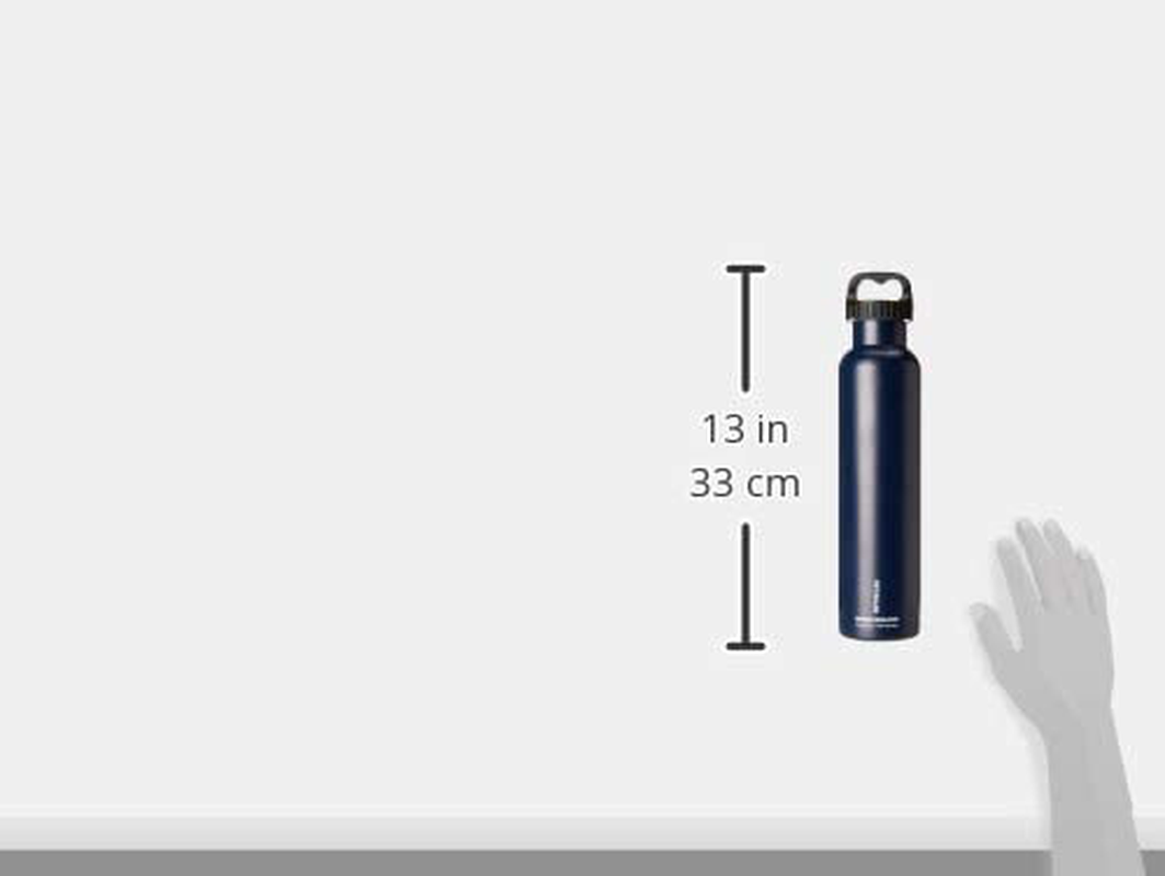 FIFTY/FIFTY Double Wall Vacuum Insulated Water Bottle, Stainless Steel, Wide Mouth with Three Finger Cap