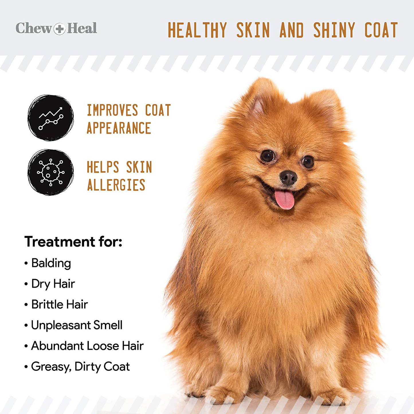 180 Soft Chew Omega Treats for Skin and Coat - Fish Oil Blend of Essential Fatty Acids, Omega 3, 6, and 9, Vitamins, Antioxidants and Minerals