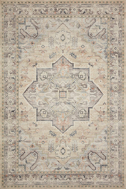 Loloi II Hathaway Collection HTH-04 Beige / Multi, Traditional Runner Rug, 2'-6" x 7'-6"