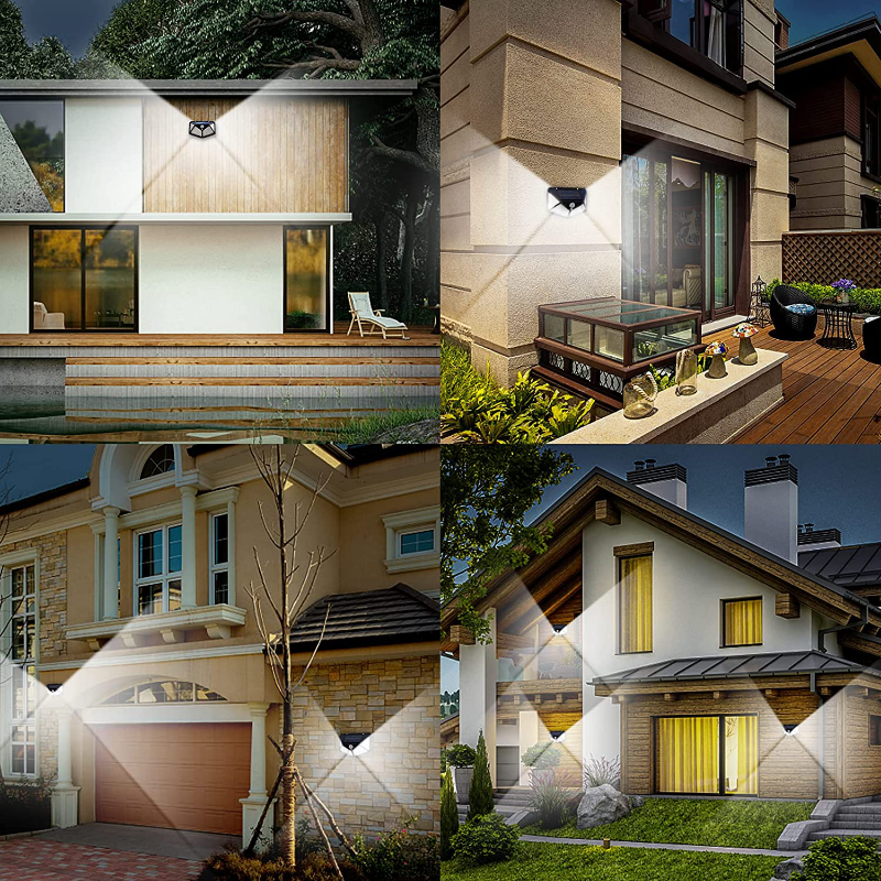 6 Pack Solar Outdoor Lights, 100LED/3 Modes 270° Lighting Angle Motion Sensor Security Lights