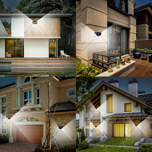 6 Pack Solar Outdoor Lights, 100LED/3 Modes 270° Lighting Angle Motion Sensor Security Lights