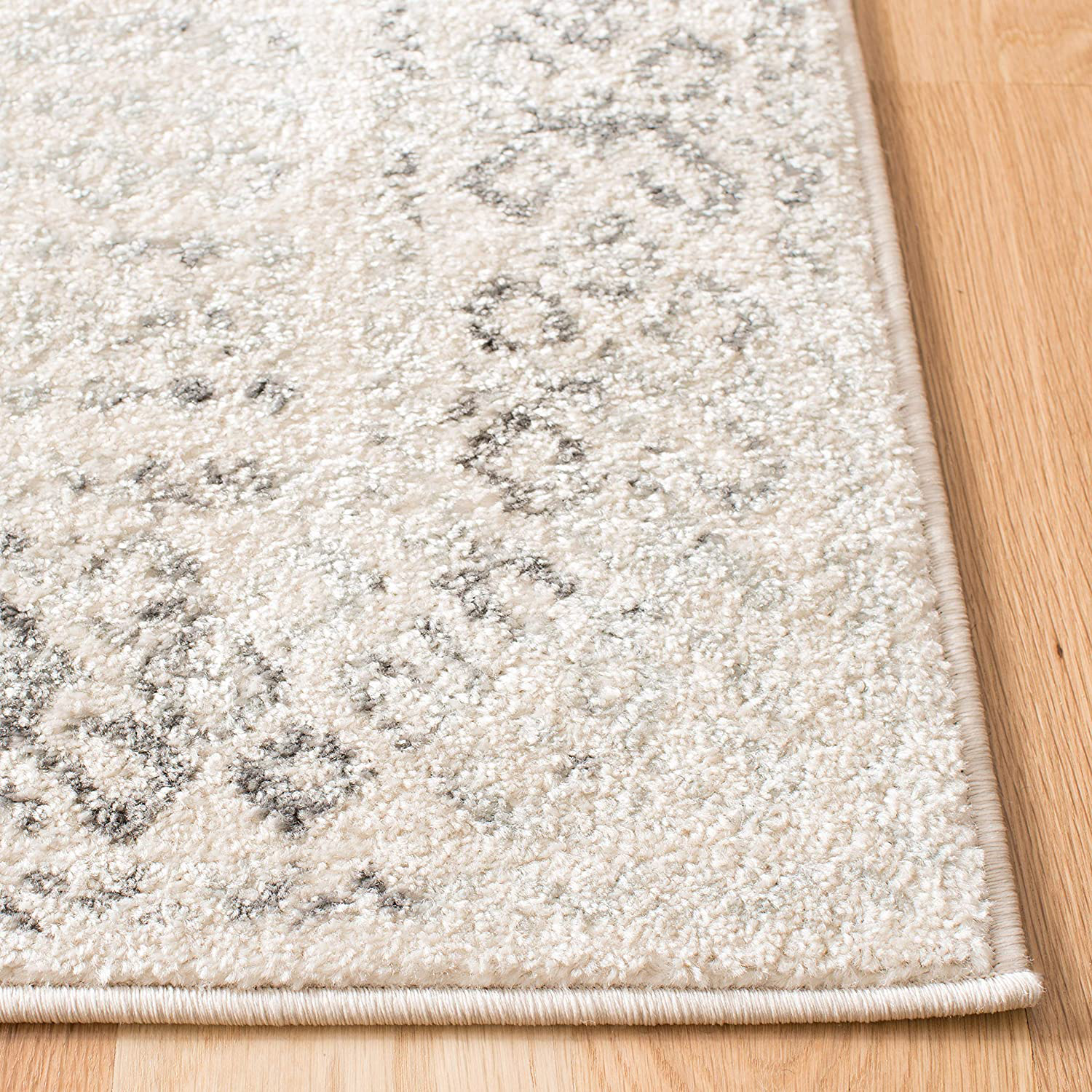 Safavieh Tulum Collection TUL264F Moroccan Boho Distressed Non-Shedding Stain Resistant Living Room Bedroom Area Rug, 3' x 5', Dark Grey / Ivory