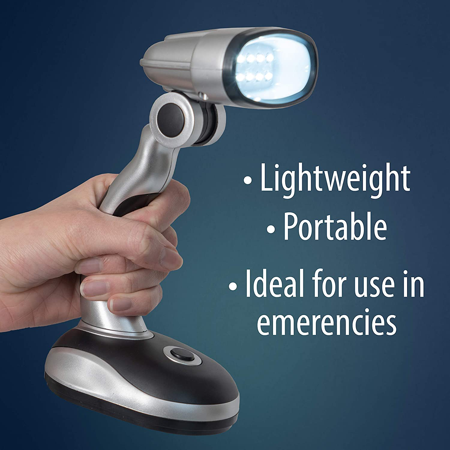 Mitaki-Japan ELDSKLT Lights 12-Bulb Led Desk Lamp, 7-7/8" x 3" x 4-1/4", Silver/Black