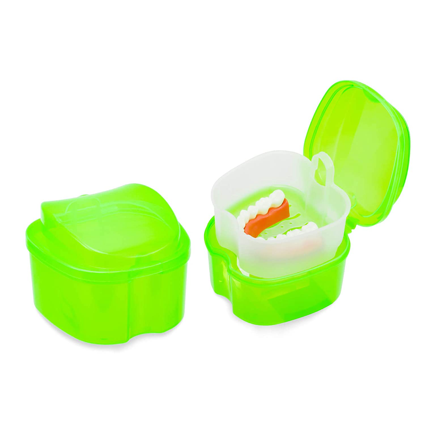 Annhua Denture Retainer Container Case Cleaning,Denture Bath Box False Teeth Storage Box - Leak Proof and Lid Waterproof