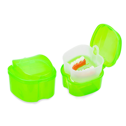 Annhua Denture Retainer Container Case Cleaning,Denture Bath Box False Teeth Storage Box - Leak Proof and Lid Waterproof