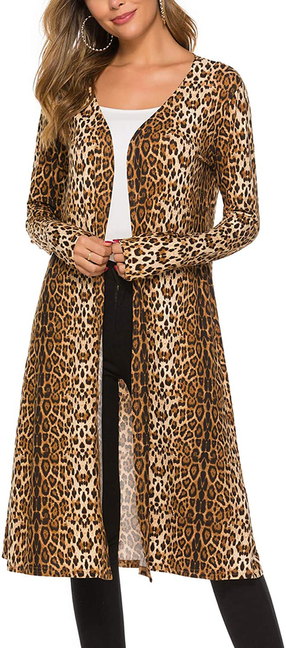 Bluetime Women Plus Size Long Open Front Drape Maxi Cardigan Lightweight Duster Long Sleeve Cardigan Fall (S-4XL)