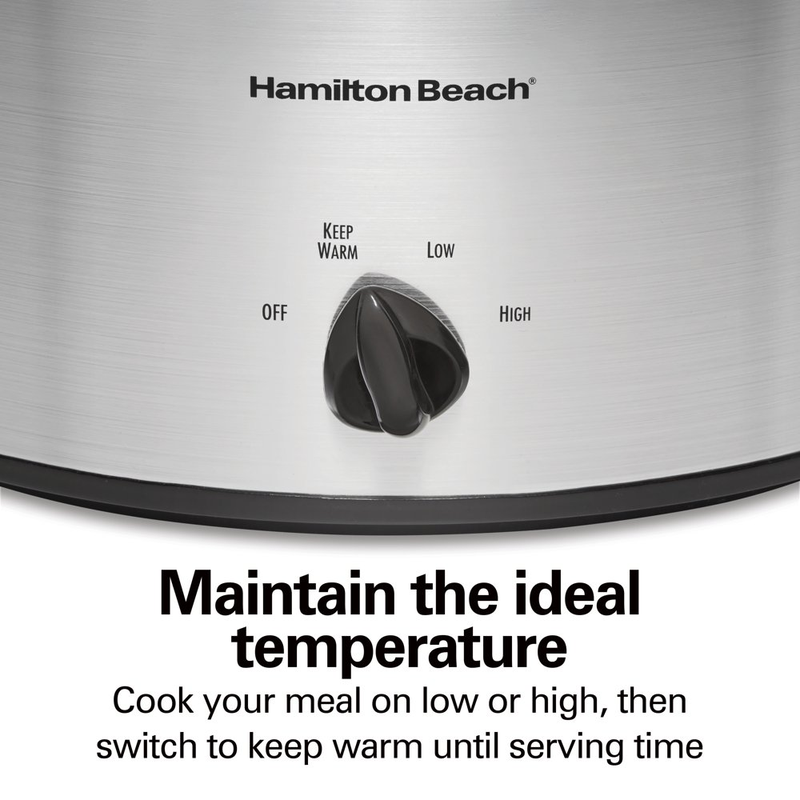 Portable Slow Cooker - 6 Quart Capacity, Removable Crock