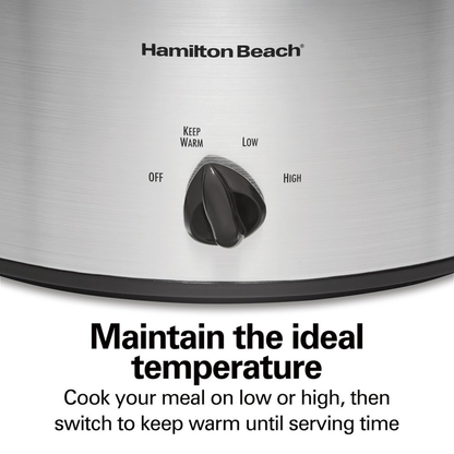 Portable Slow Cooker - 6 Quart Capacity, Removable Crock