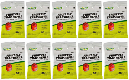 RESCUE! Fruit Fly Trap Attractant Refill – 30 Day Supply – 10 Pack