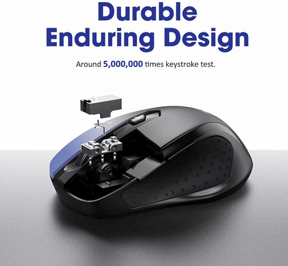 POLEYN Wireless Mouse for Laptop, Ergonomic Computer Mouse 2.4G with 5 Adjustable DPI Levels, 6 Buttons Cordless Mouse Wireless Mice USB Mouse for Laptop PC Notebook Windows Mac