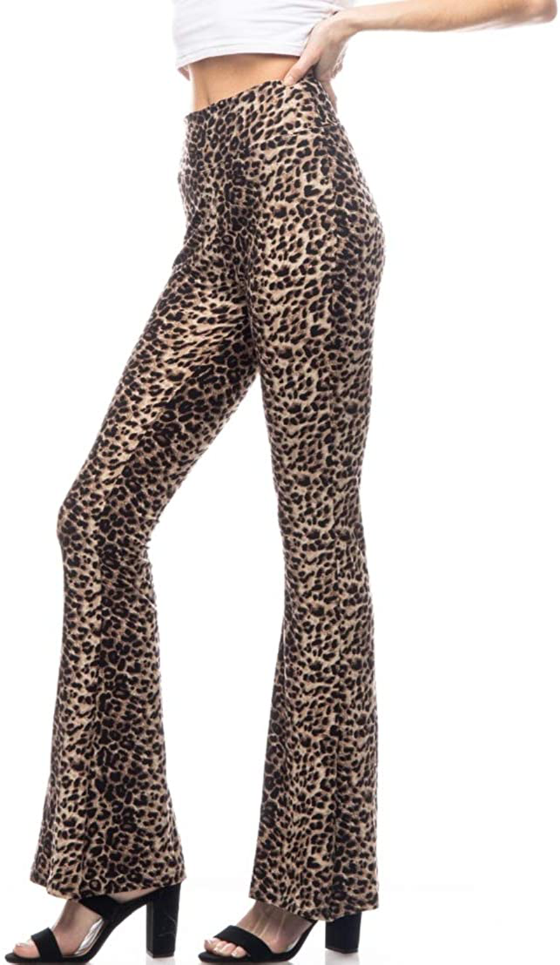 SATINA High Waisted Flare Palazzo Wide Leg Pants | Printed & Solid | Reg & Plus