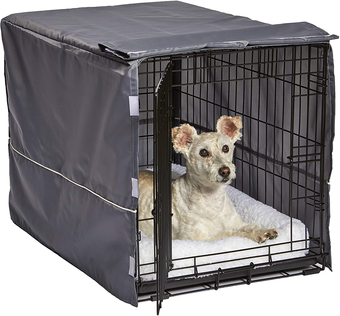 Polyester Pet Crate Cover with Velcro Closure and Hook & Loop Tabs